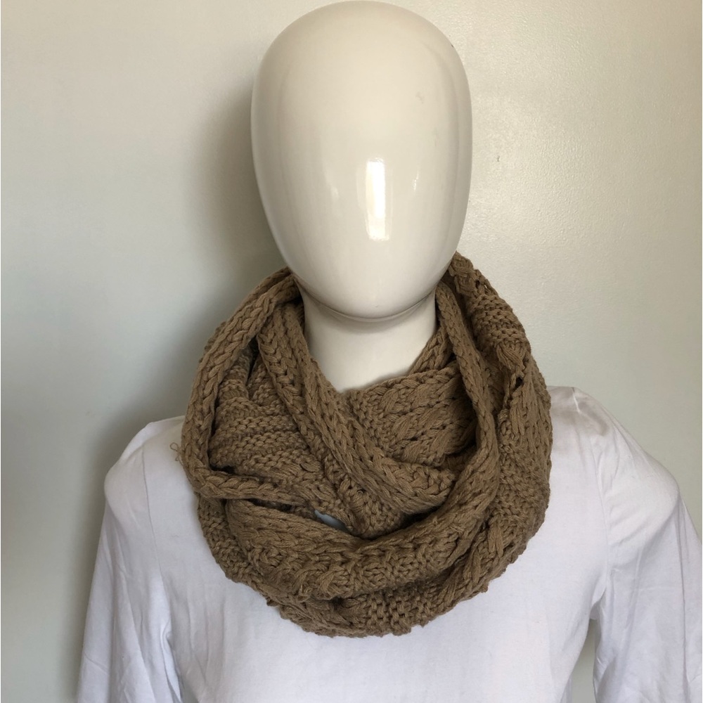 Beige Woven Infinity Scarf - Picture 2 of 5